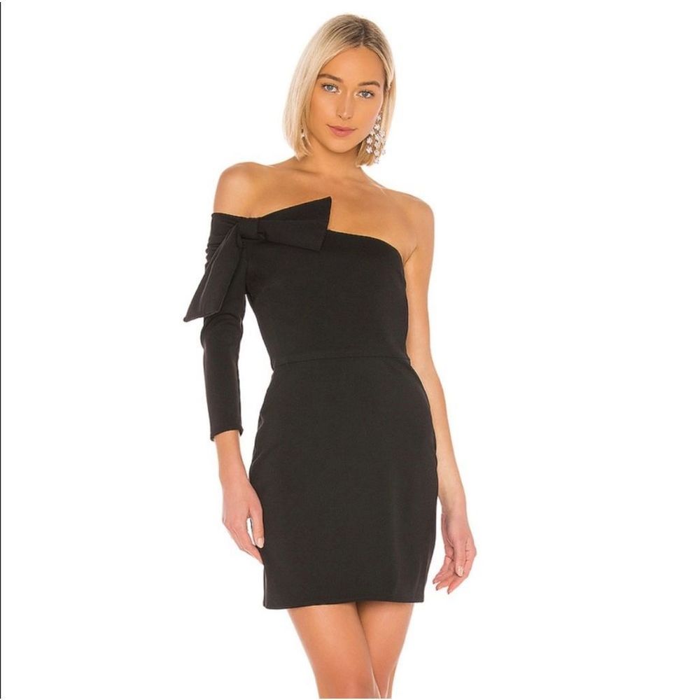 Katie May Black One-Shoulder Mini Dress
